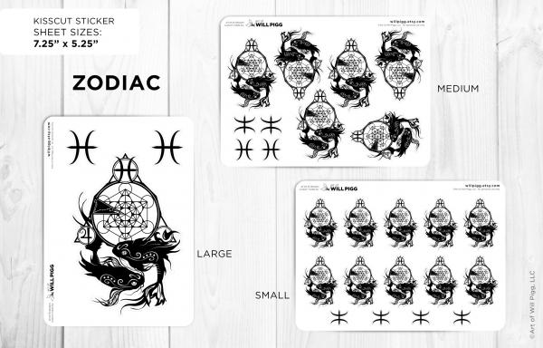 Pisces - Zodiac Star Sign sticker sheet picture