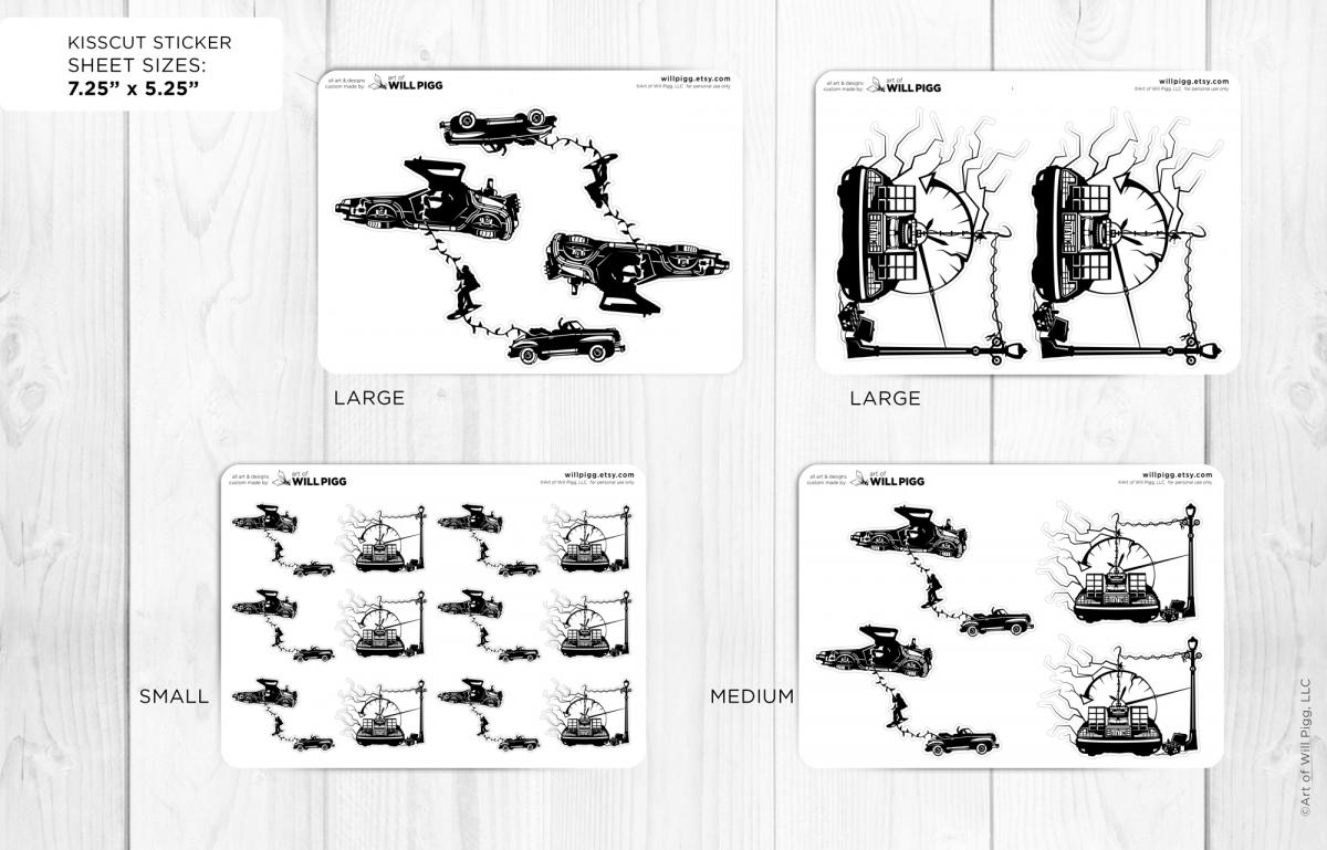 Marty Escape/Outta Time - Back to the Future sticker sheet picture