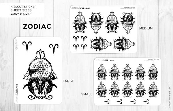 Aries - Zodiac Star Sign sticker sheet picture