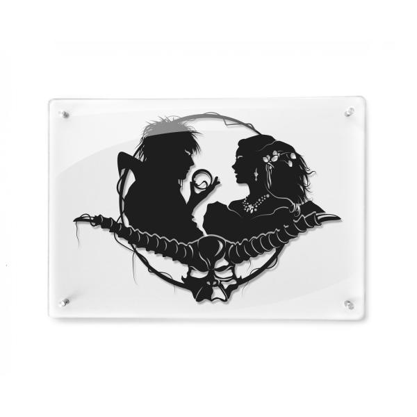 Jareth & Sarah - Labyrinth paper cut - Framed