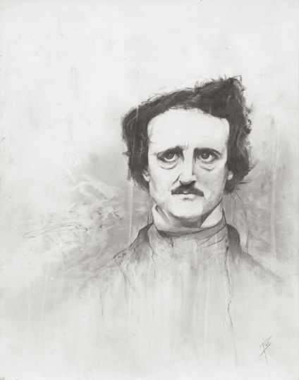 Edgar Allen Poe graphite art print