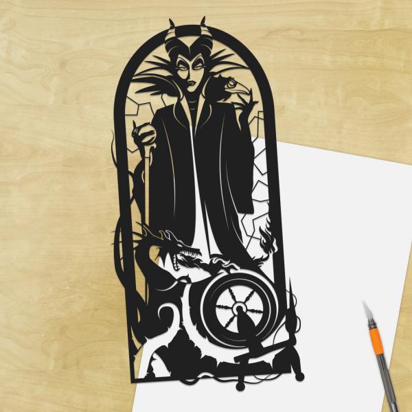 Maleficent - Sleeping Beauty paper cut - UnFramed picture