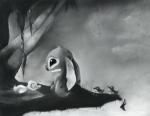 Lonely Stitch - Lilo and Stitch charcoal & pastel art print