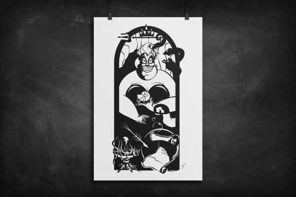Ursula - The Little Mermaid silhouette art print picture