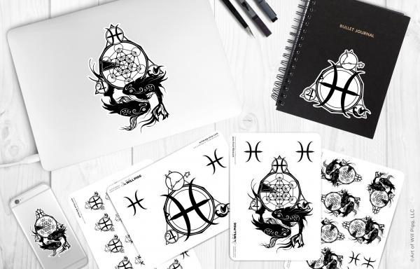 Pisces - Zodiac Star Sign sticker sheet picture