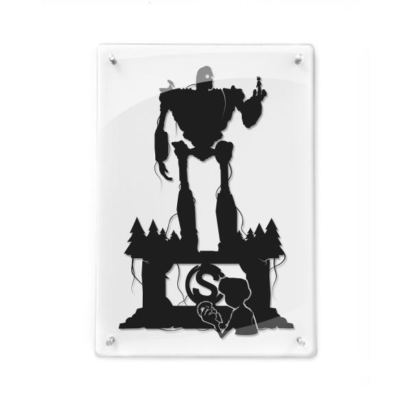 Iron Giant Statue paper cut - Framed picture