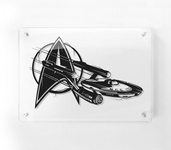 Enterprise - Star Trek paper cut - Framed picture