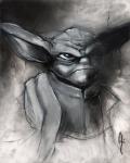 Yoda - Star Wars charcoal & pastel art print