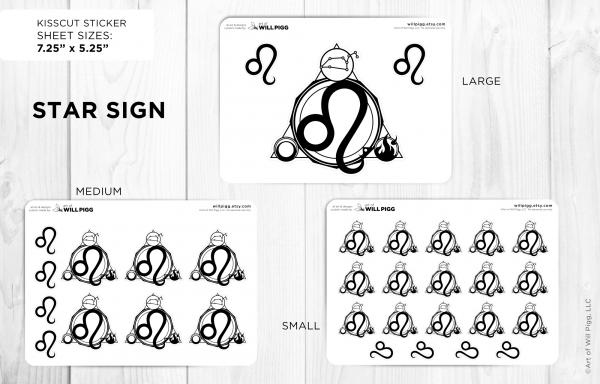 Leo - Zodiac Star Sign sticker sheet picture