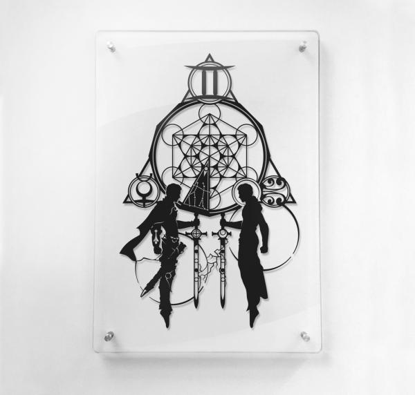 Gemini - Zodiac paper cut - Framed