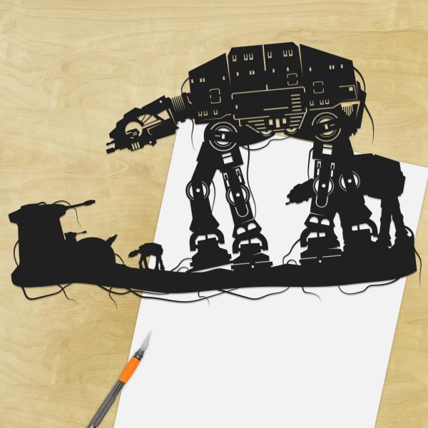 AT-AT - Star Wars paper cut - UnFramed picture
