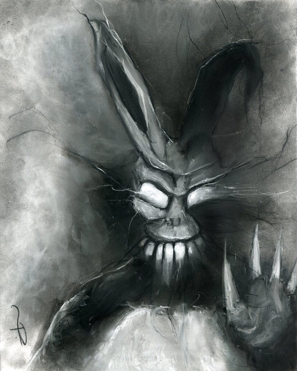 Frank - Donnie Darko charcoal art print picture