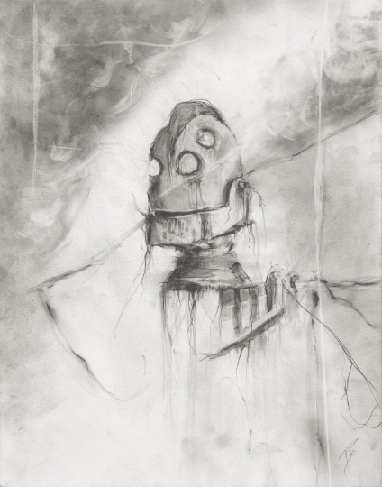 Iron Giant graphite art print