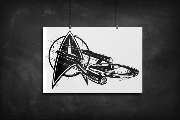Enterprise - Star Trek silhouette art print