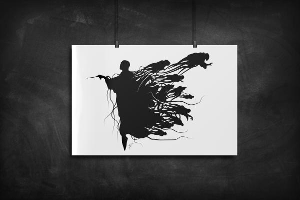 Voldemort - Harry Potter silhouette art print picture