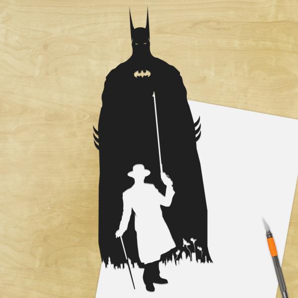 Gotham Parade - Batman paper cut - UnFramed picture