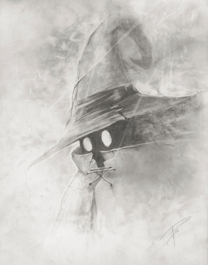 Black Mage - Final Fantasy graphite art print picture