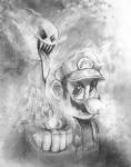 Mario Boo - Mario Brothers graphite art print