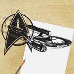 Enterprise - Star Trek paper cut - UnFramed