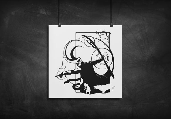 Loki silhouette art print picture