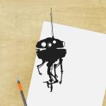 Probe Droid paper cut - UnFramed