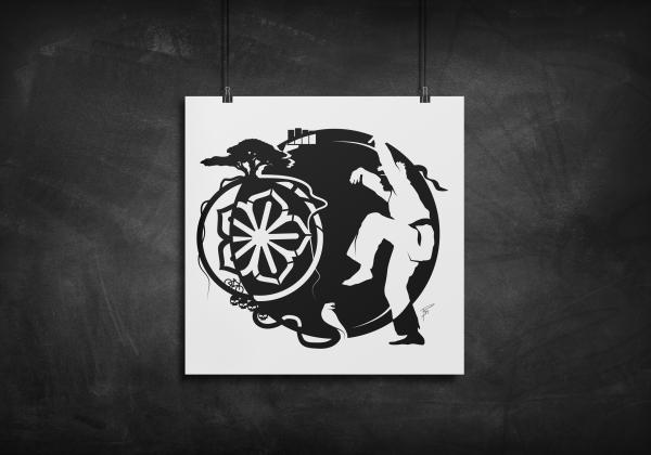 Karate Kid silhouette art print picture