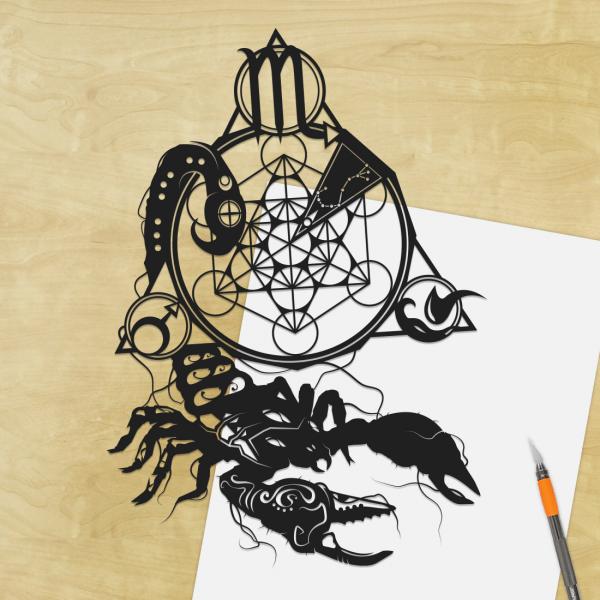 Scorpio - Zodiac paper cut - UnFramed picture