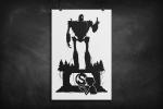 Iron Giant Statue silhouette art print