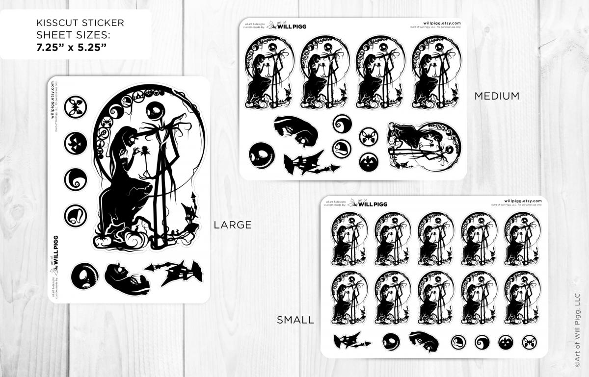 Jack & Sally - Nightmare Before Christmas sticker sheet picture
