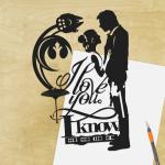 Han & Leia - Star Wars paper cut - UnFramed