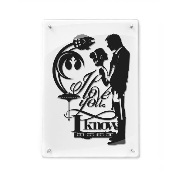 Han & Leia - Star Wars paper cut - Framed picture