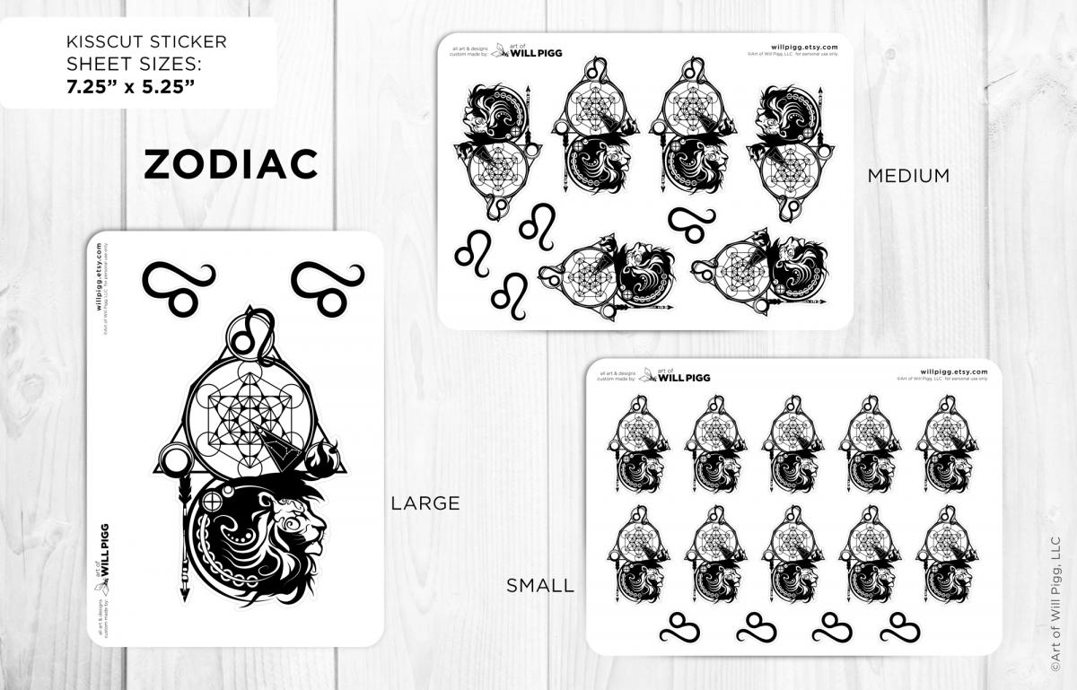 Leo - Zodiac Star Sign sticker sheet picture