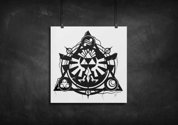Hyrule - Legend of Zelda silhouette art print