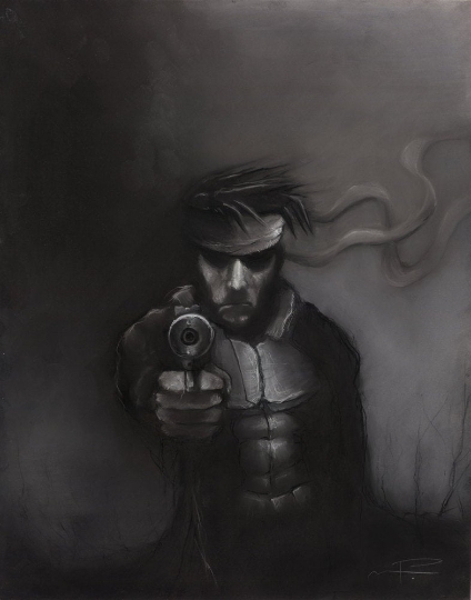 Solid Snake - Metal Gear Solid charcoal art print