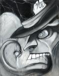 Mad Hatter - Alice in Wonderland charcoal & pastel art print