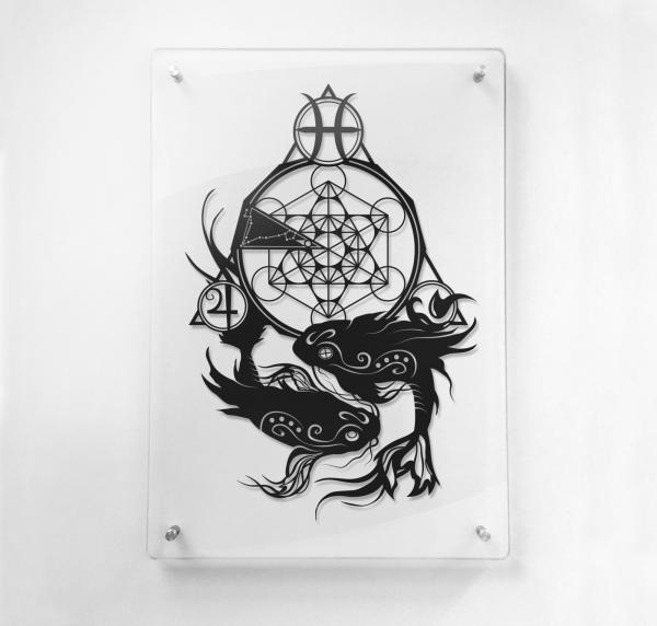 Pisces - Zodiac paper cut - Framed picture