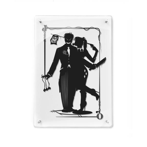 Joker & Harley paper cut - Framed