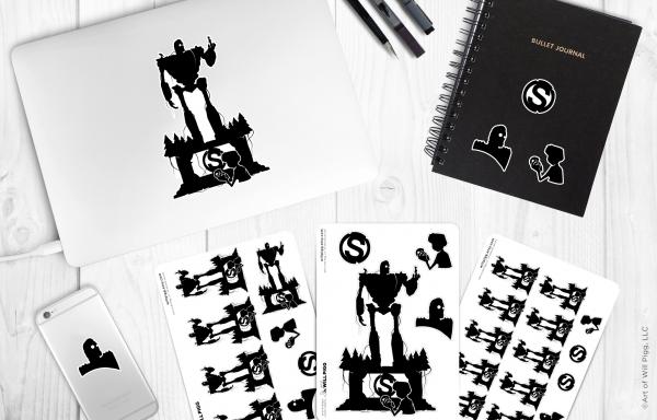 Iron Giant Statue sticker sheet