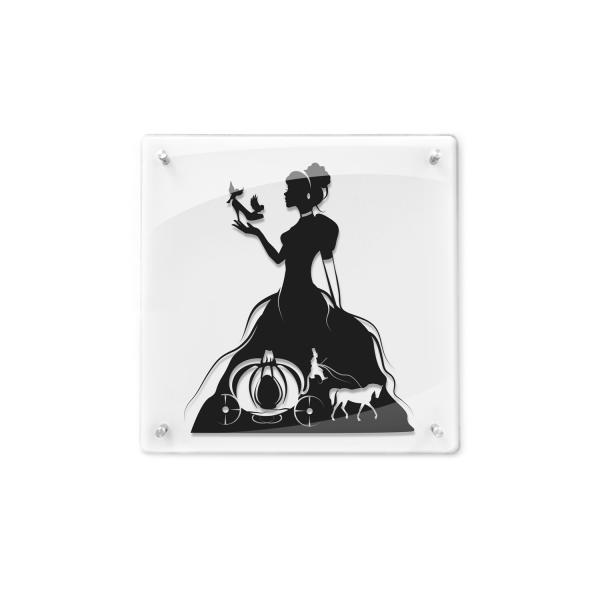 Princess Cinderella paper cut - Framed