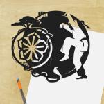 Karate Kid paper cut - UnFramed