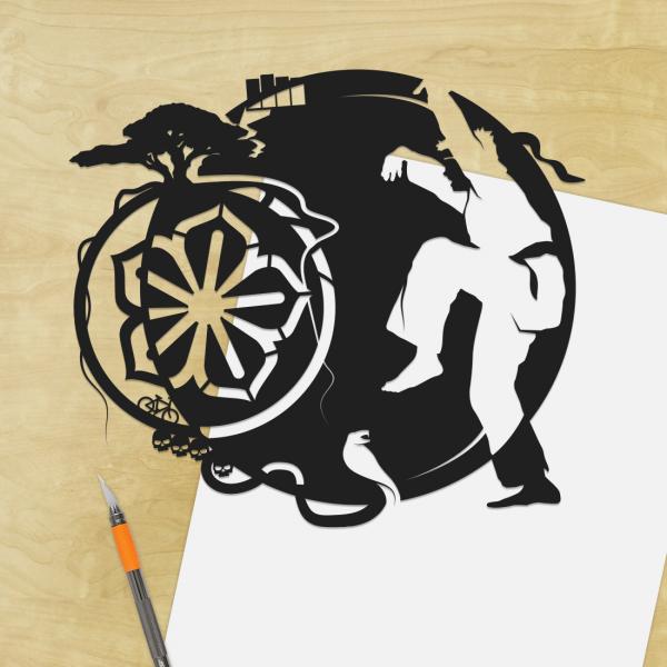 Karate Kid paper cut - UnFramed picture