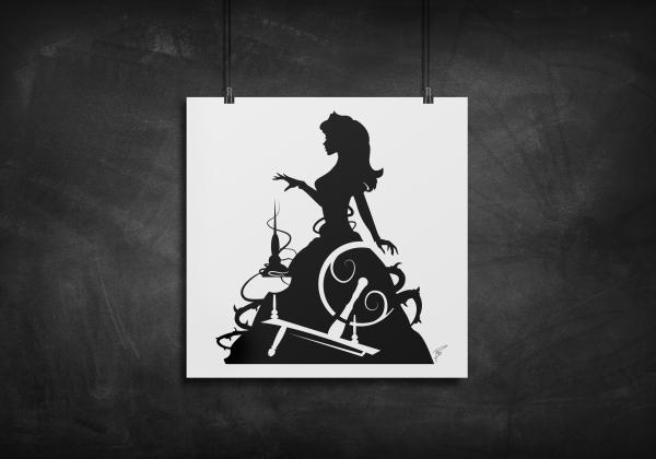 Princess Aurora - Sleeping Beauty silhouette art print picture