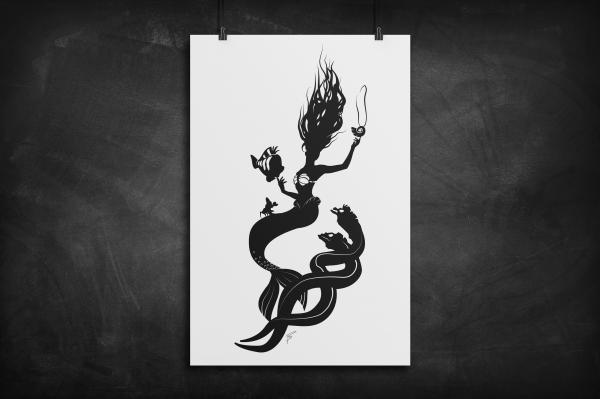 The Little Mermaid silhouette art print picture