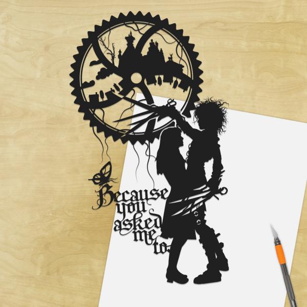 Edward Scissorhands paper cut - UnFramed picture