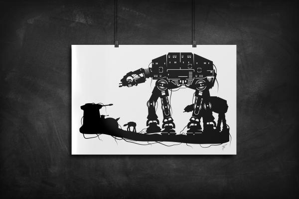 AT-AT - Star Wars silhouette art print picture