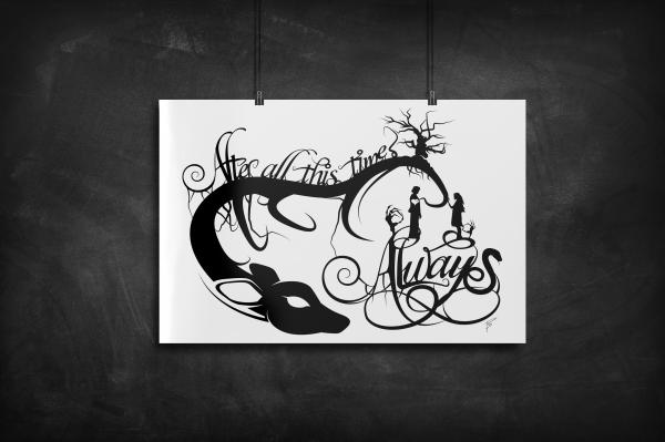 Always - Harry Potter silhouette art print picture