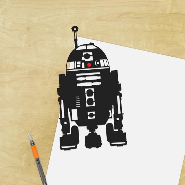 R2-D2 - Star Wars paper cut UnFramed