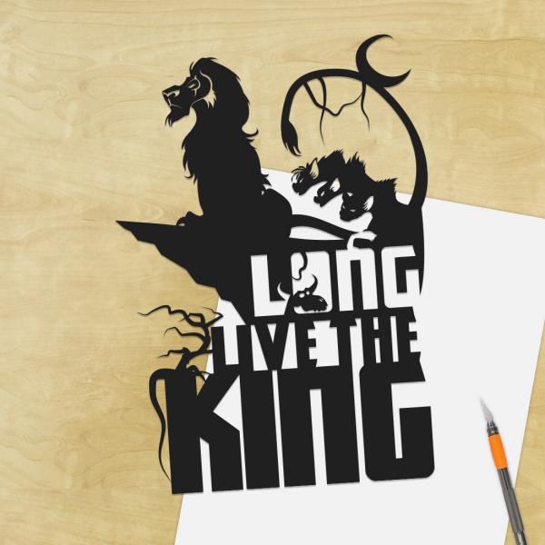 Long Live the King - Lion King paper cut - UnFramed picture