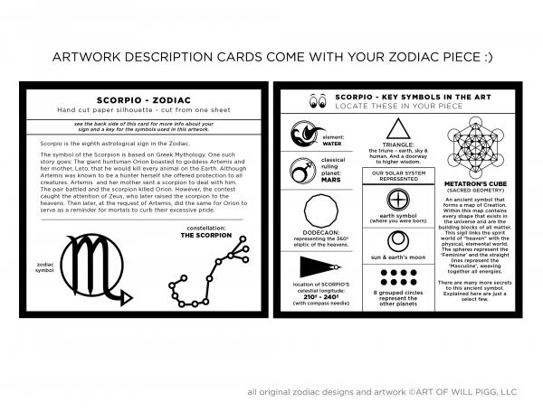 Scorpio - Zodiac paper cut - UnFramed picture
