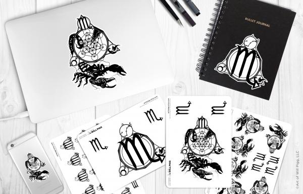 Scorpio - Zodiac Star Sign sticker sheet